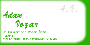 adam vozar business card